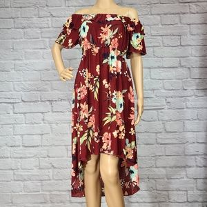 Young USA Off The Shoulder Ruffle Floral Dress